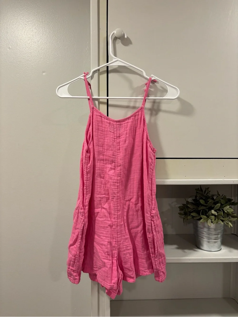 Old Navy Bright Pink Girls' Tie-Shoulder Romper
